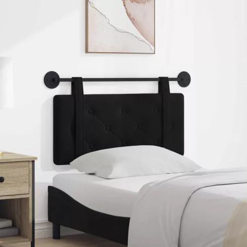  Fali Fejtámla Falra szerelhető Fekete 100 x 55 x 5 cm Bársony