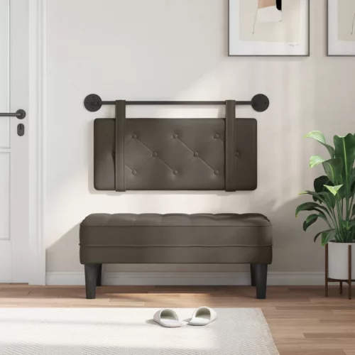  Fali Fejtámla Falra szerelhető Szürke 90 cm Műbőr