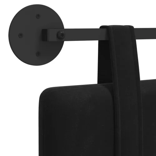  Fali Fejtámla Falra szerelhető Fekete 110 x 55 x 5 cm Bársony