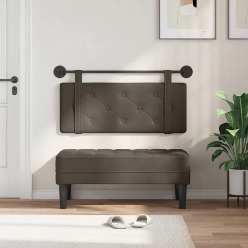  Fali Fejtámla Falra szerelhető Szürke 100 cm Műbőr