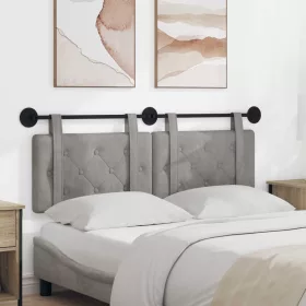  Fali Fejtámla Világosszürke 130 x 55 x 5 cm Bársony