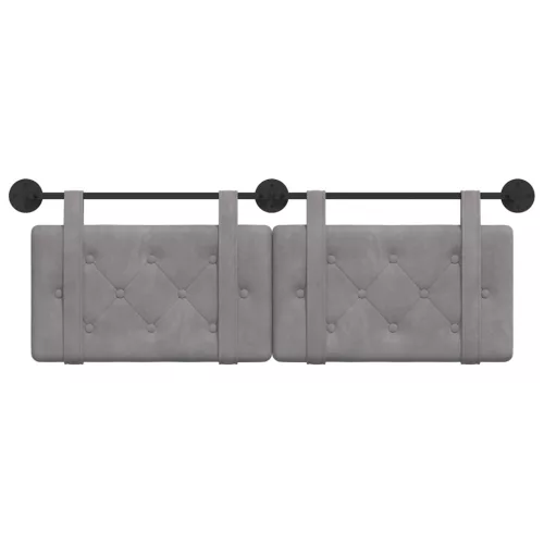  Fali Fejtámla Világosszürke 130 x 55 x 5 cm Bársony