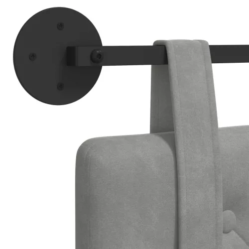  Fali Fejtámla Világosszürke 130 x 55 x 5 cm Bársony