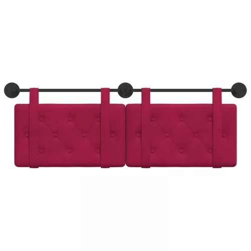  Fali Fejtámla Falra szerelhető Bordó 130 x 55 x 5 cm Bársony