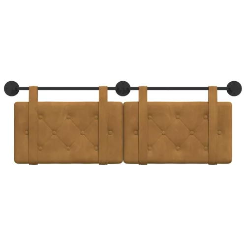  Fali Fejtámla Falra szerelhető Barna 130 x 55 x 5 cm Bársony