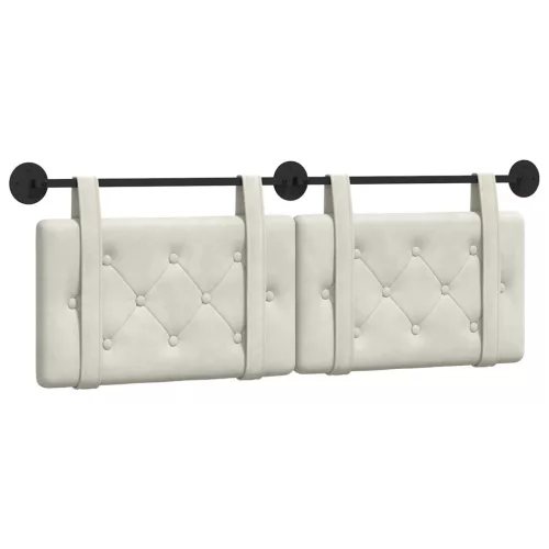  Fali Fejtámla Falra szerelhető Krém 130 x 55 x 5 cm Bársony