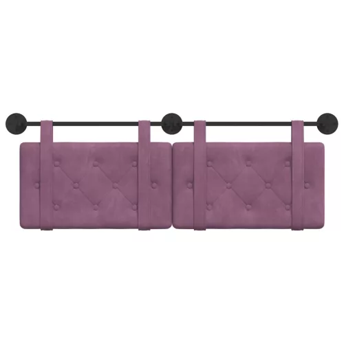  Fali Fejtámla Falra szerelhető Lila 130 x 55 x 5 cm Bársony