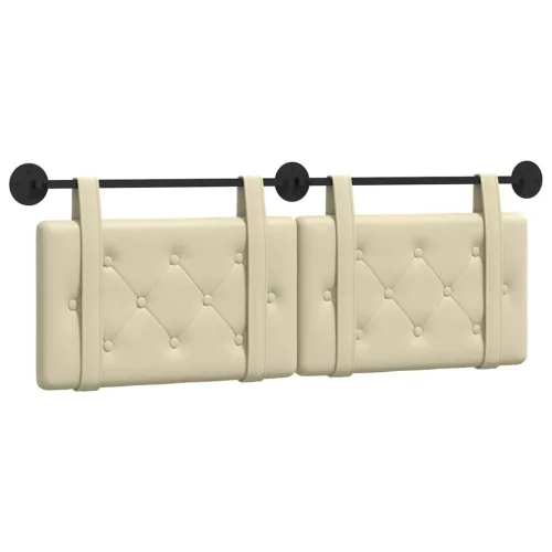  Fali Fejtámla Falra szerelhető Krém 130 x 55 x 5 cm Műbőr