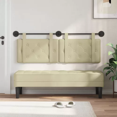  Fali Fejtámla Falra szerelhető Krém 130 x 55 x 5 cm Műbőr