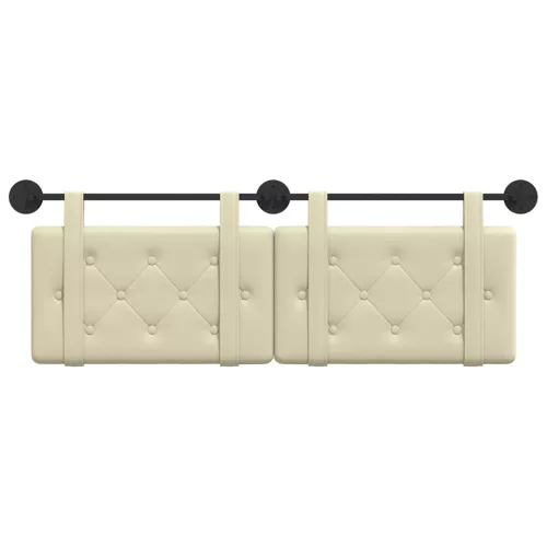  Fali Fejtámla Falra szerelhető Krém 130 x 55 x 5 cm Műbőr