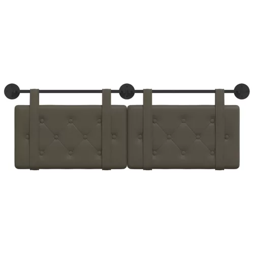  Fali Fejtámla Falra szerelhető Szürke 130 x 55 x 5 cm Műbőr