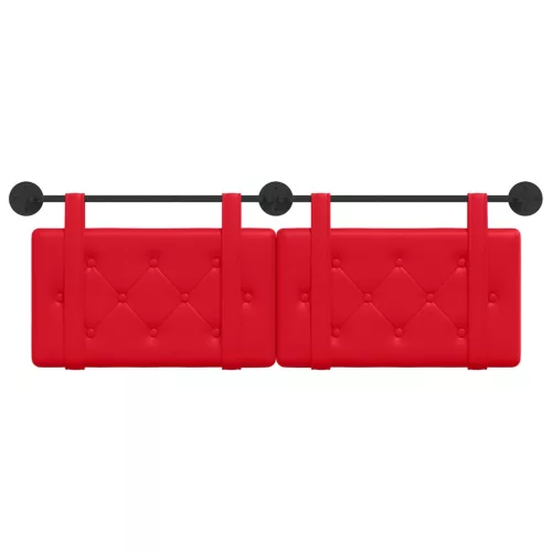  Fali Fejtámla Falra szerelhető Piros 130 x 55 x 5 cm Műbőr
