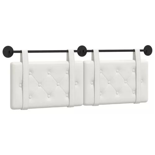  Fali Fejtámla Falra szerelhető Fehér 130 x 55 x 5 cm Műbőr