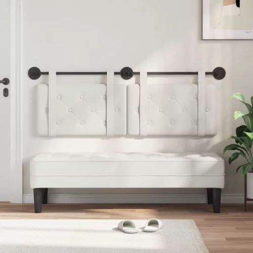  Fali Fejtámla Falra szerelhető Fehér 130 x 55 x 5 cm Műbőr