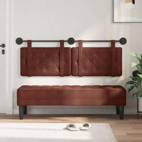  Fali Fejtámla Fényes Barna 130 x 55 x 5 cm Antik PU