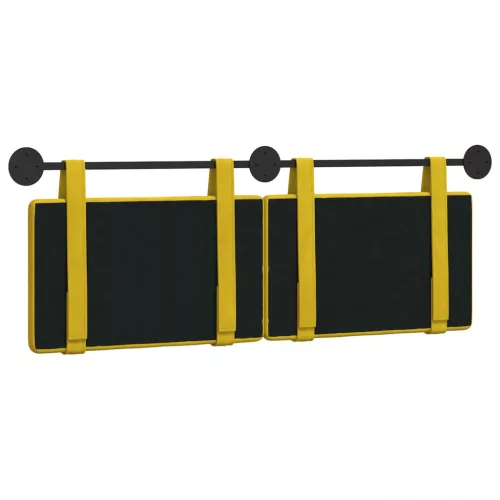  Fali Fejtámla Falra szerelhető Sárga 150 x 55 x 5 cm Bársony