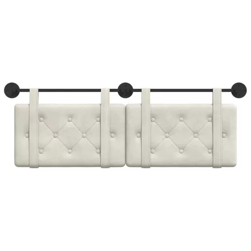  Fali Fejtámla Falra szerelhető Krém 150 x 55 x 5 cm Bársony