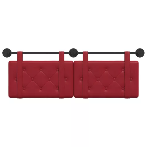  Fali Fejtámla Falra szerelhető Bordó 150 x 55 x 5 cm Műbőr