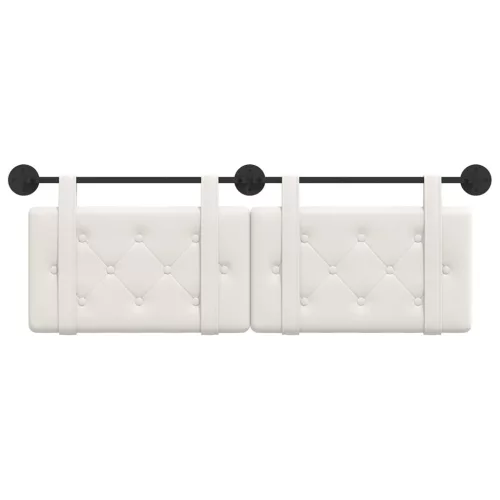  Fali Fejtámla Falra szerelhető Fehér 150 x 55 x 5 cm Műbőr