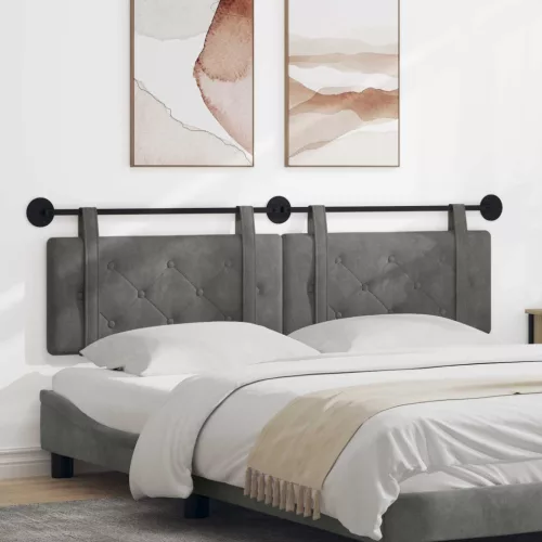  Fali Fejtámla Sötétszürke 170 x 55 x 5 cm Bársony