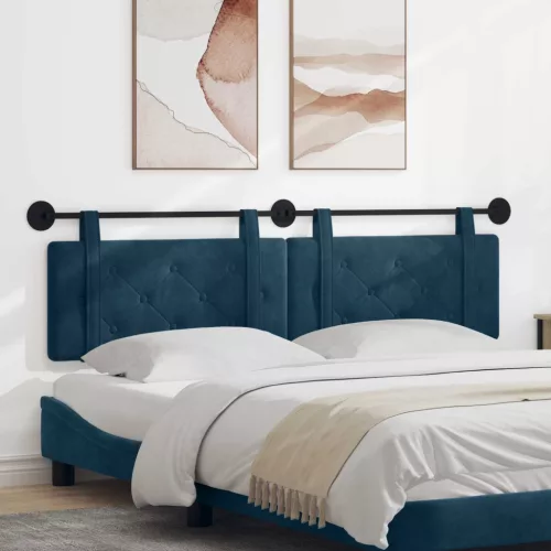  Fali Fejtámla Falra szerelhető Kék 170 x 55 x 5 cm Bársony