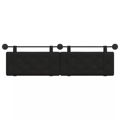  Fali Fejtámla Falra szerelhető Fekete 170 x 55 x 5 cm Műbőr