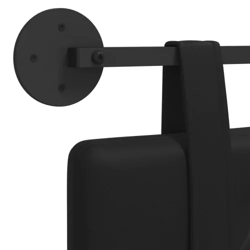  Fali Fejtámla Falra szerelhető Fekete 170 x 55 x 5 cm Műbőr