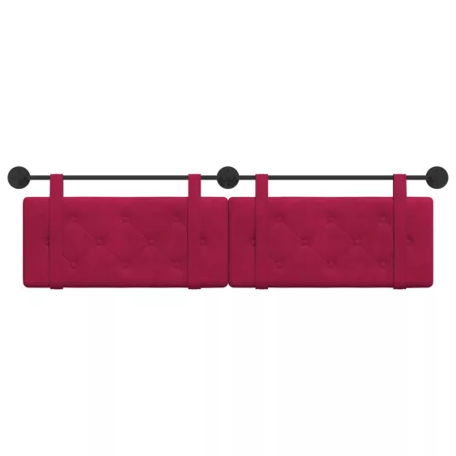  Fali Fejtámla Falra szerelhető Bordó 190 x 55 x 5 cm Bársony
