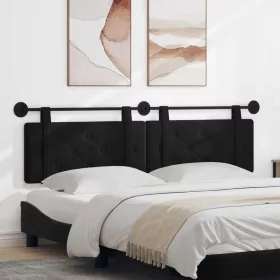    Fali Fejtámla Falra szerelhető Fekete 190 x 55 x 5 cm Bársony