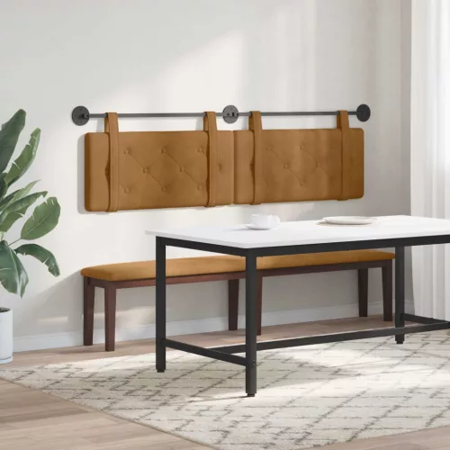  Fali Fejtámla Falra szerelhető Barna 190 x 55 x 5 cm Bársony