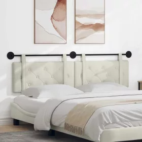    Fali Fejtámla Falra szerelhető Krém 190 x 55 x 5 cm Bársony