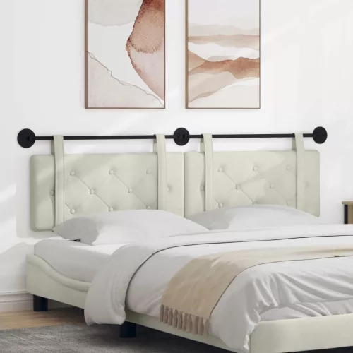  Fali Fejtámla Falra szerelhető Krém 190 x 55 x 5 cm Bársony