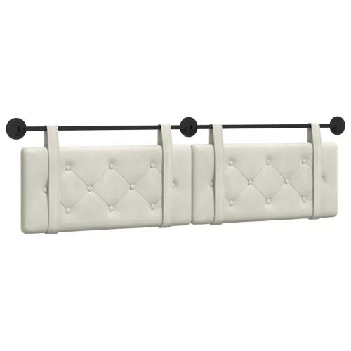  Fali Fejtámla Falra szerelhető Krém 190 x 55 x 5 cm Bársony