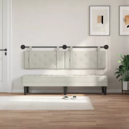  Fali Fejtámla Falra szerelhető Krém 190 x 55 x 5 cm Bársony