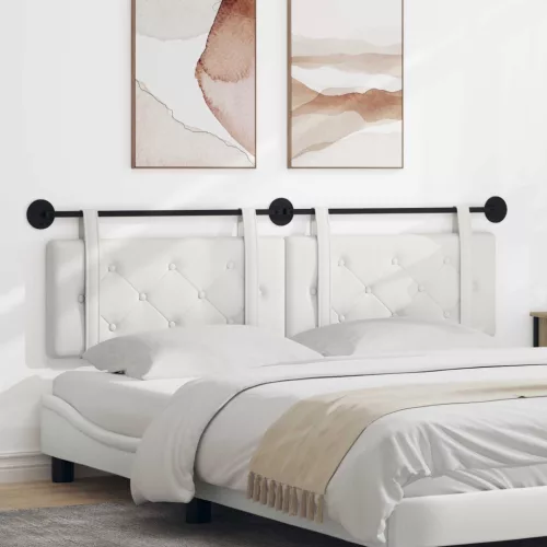  Fali Fejtámla Falra szerelhető Fehér 190 x 55 x 5 cm Műbőr