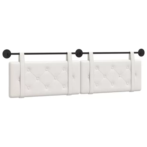  Fali Fejtámla Falra szerelhető Fehér 190 x 55 x 5 cm Műbőr