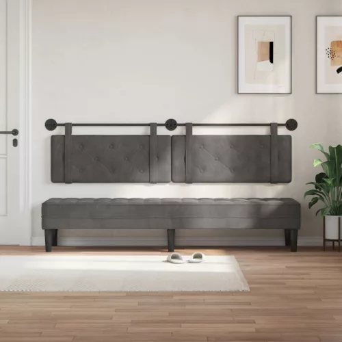  Fali Fejtámla Sötétszürke 210 x 55 x 5 cm Bársony