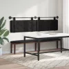  Fali Fejtámla Falra szerelhető Fekete 210 x 55 x 5 cm Bársony