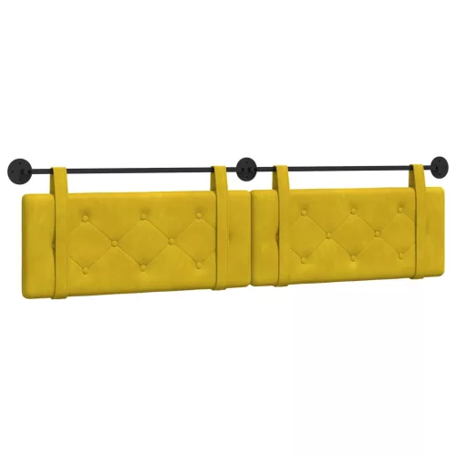  Fali Fejtámla Falra szerelhető Sárga 210 x 55 x 5 cm Bársony