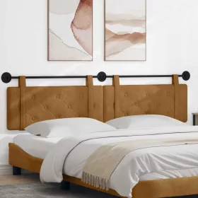    Fali Fejtámla Falra szerelhető Barna 210 x 55 x 5 cm Bársony