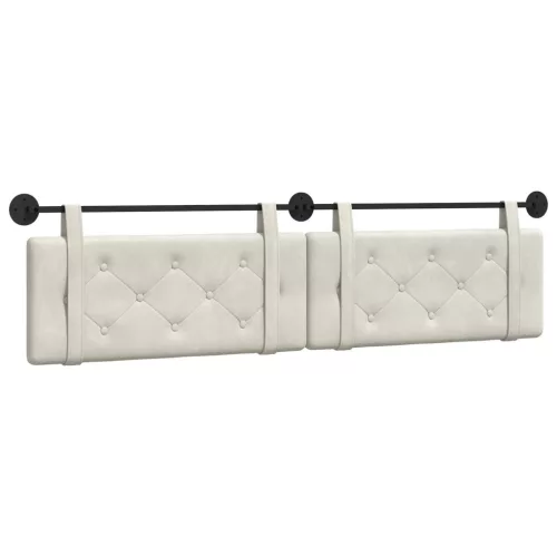  Fali Fejtámla Falra szerelhető Krém 210 x 55 x 5 cm Bársony