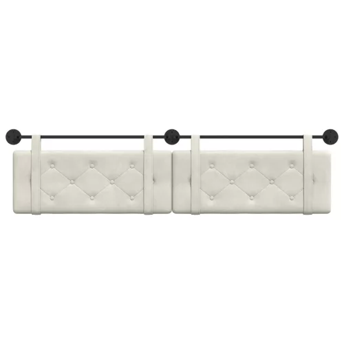  Fali Fejtámla Falra szerelhető Krém 210 x 55 x 5 cm Bársony