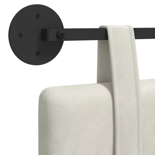  Fali Fejtámla Falra szerelhető Krém 210 x 55 x 5 cm Bársony