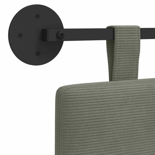  Fali Fejtámla Világosszürke 150 x 55 x 5 cm Bársonyos szövet