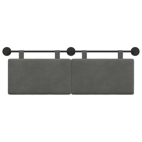  Fali Fejtámla Sötétszürke 150 x 55 x 5 cm Bársonyos szövet