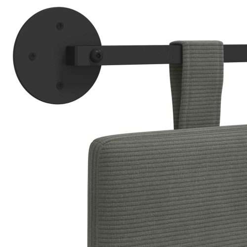  Fali Fejtámla Sötétszürke 150 x 55 x 5 cm Bársonyos szövet