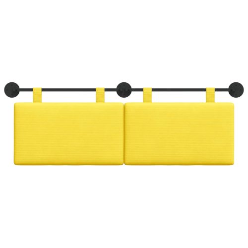  Fali Fejtámla Világos sárga 150 x 55 x 5 cm Bársonyos szövet