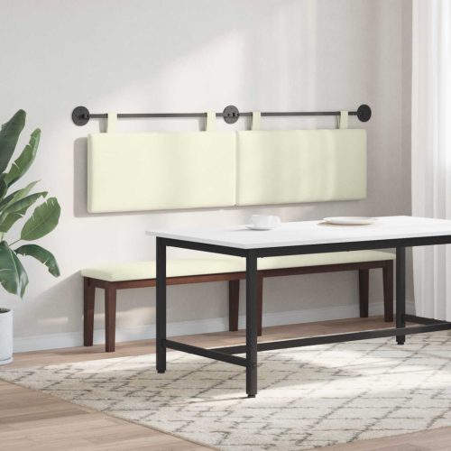  Fali Fejtámla Egyszínű Krém 170 x 55 x 5 cm Bársonyos szövet