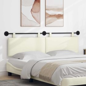    Fali Fejtámla Egyszínű Krém 190 x 55 x 5 cm Bársonyos szövet