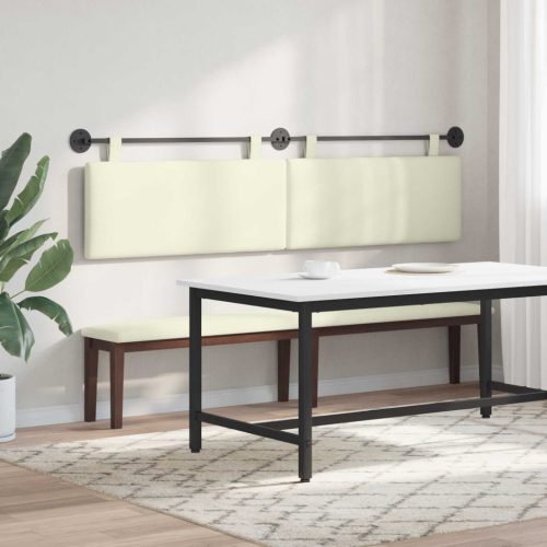  Fali Fejtámla Egyszínű Krém 210 x 55 x 5 cm Bársonyos szövet